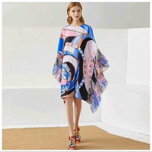 ❤️ The Levie Silk Colorful Oversized Flowing Top - Picture 2 of 8